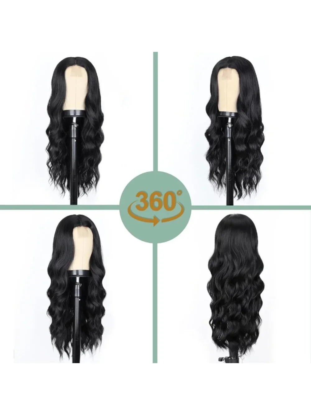 Long Black Wavy Wig 26